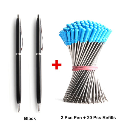 2 Metal Ballpoint Pen +20 Refills