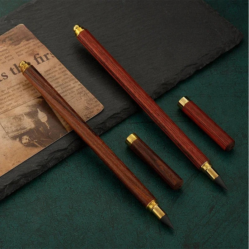 Retro Brass Wooden Eternal Pencil Set 