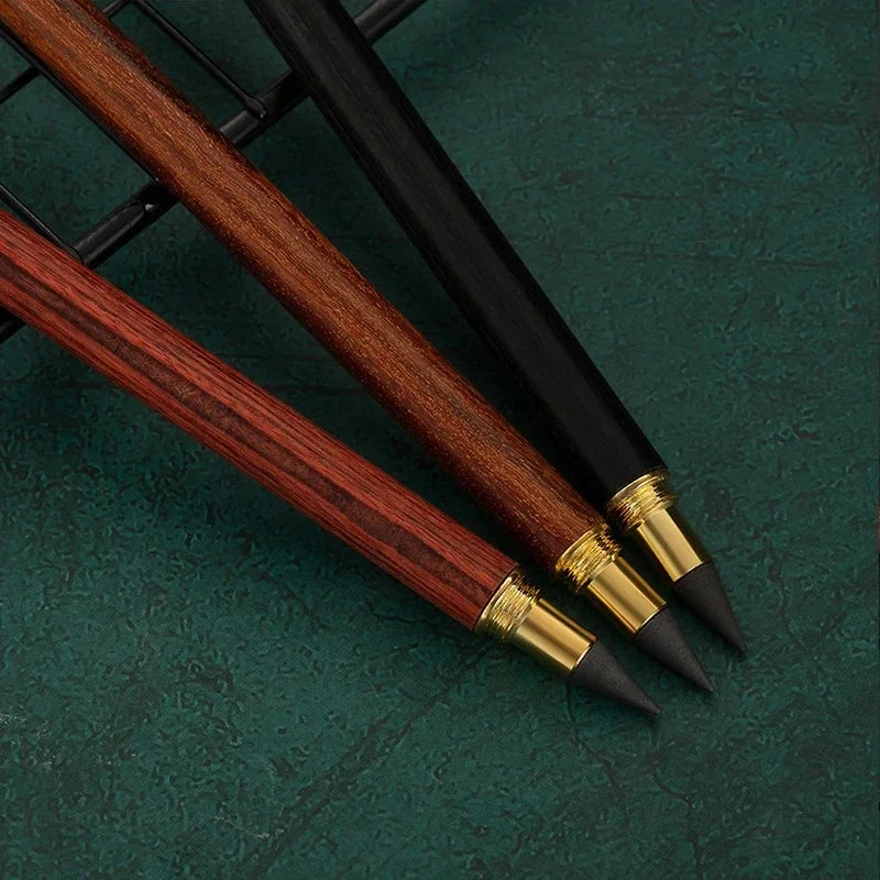 Retro Brass Wooden Eternal Pencil Set 