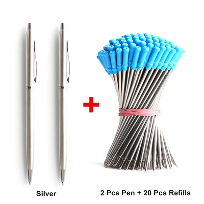 2 Metal Ballpoint Pen +20 Refills